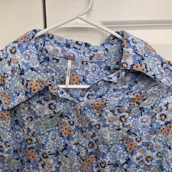 Free People Happy Days Cotton Printed Blouse - Picture 5 of 7